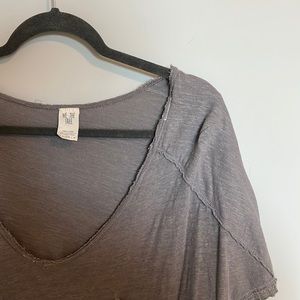Free people sun dial ombré short sleeve tunic top gray small
